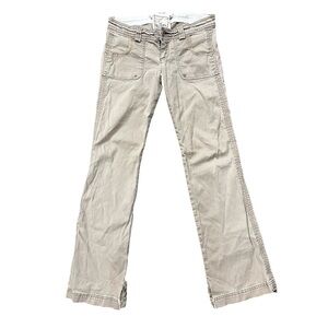 Vtg Hollister y2k Khaki Tan Low Rise Semi Flare Pants Cargo 3 Streetwear Preppy